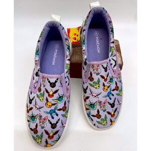 Pokemon Ground Up Eevee Evolutions Slip On Sneakers Purple GGPK24GU015 Size 5